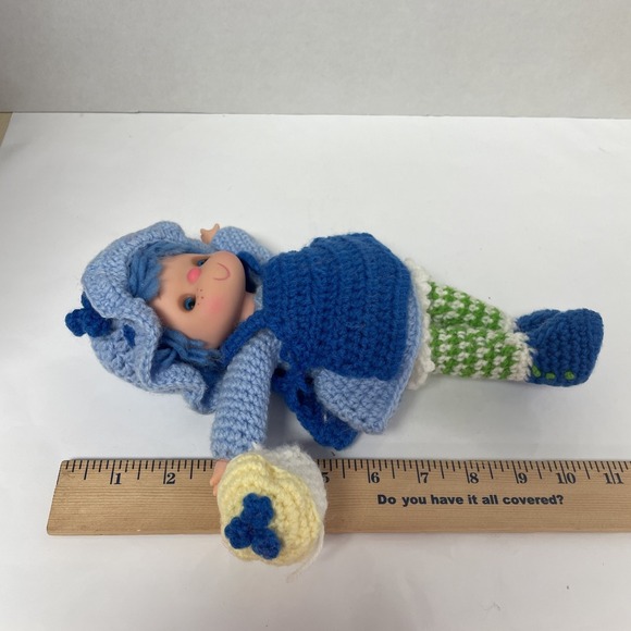 Vintage Strawberry Shortcake Blueberry Muffin Doll Crochet Outfit Blue 10 Inch - Picture 6 of 7